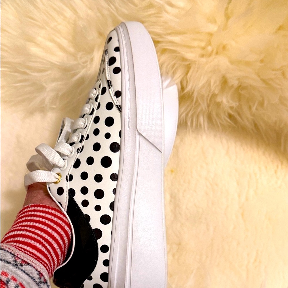 Skechers Black and White Polka Dot Sneakers - Picture 6 of 10